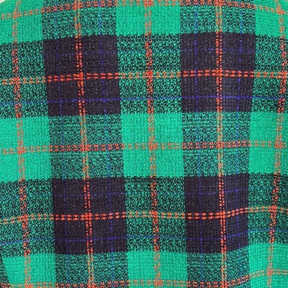 Alexon Double Breasted Tartan Plaid Collarless Jacket Made in Britain - Picture 7 of 13